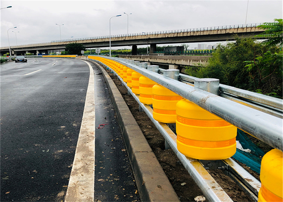 Barreira galvanizada quente da estrada da segurança da coluna do feixe do tambor amarelo
