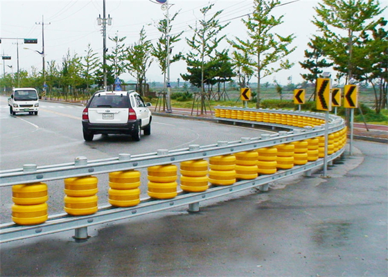 Barreira de rolos de estrada amarelo-vermelho com diâmetro 245/350 mm Material EVA / PU / Poliuretano