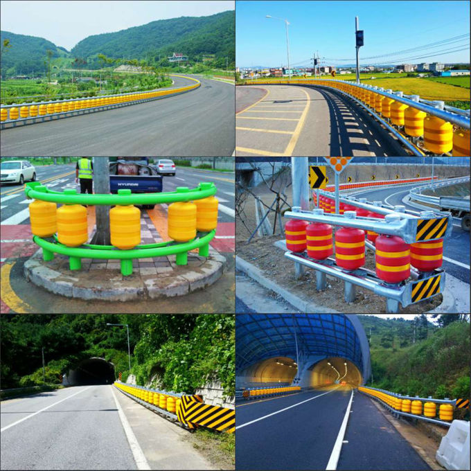 Espuma do plutônio/barreira do rolo estrada de EVA Traffic Safety Roller Barrier para as estradas propensas a los accidentes 2