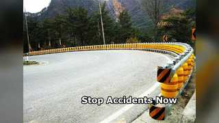 Barreira de rolos de segurança rodoviária protege veículos