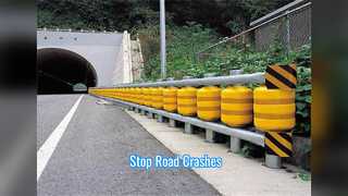 Road Safety Rolling Guardrail Stops Crashes